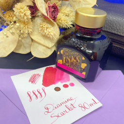 Encre Diamine Scarlet pour stylo plume chez Perreyon 1884 à Lyon.