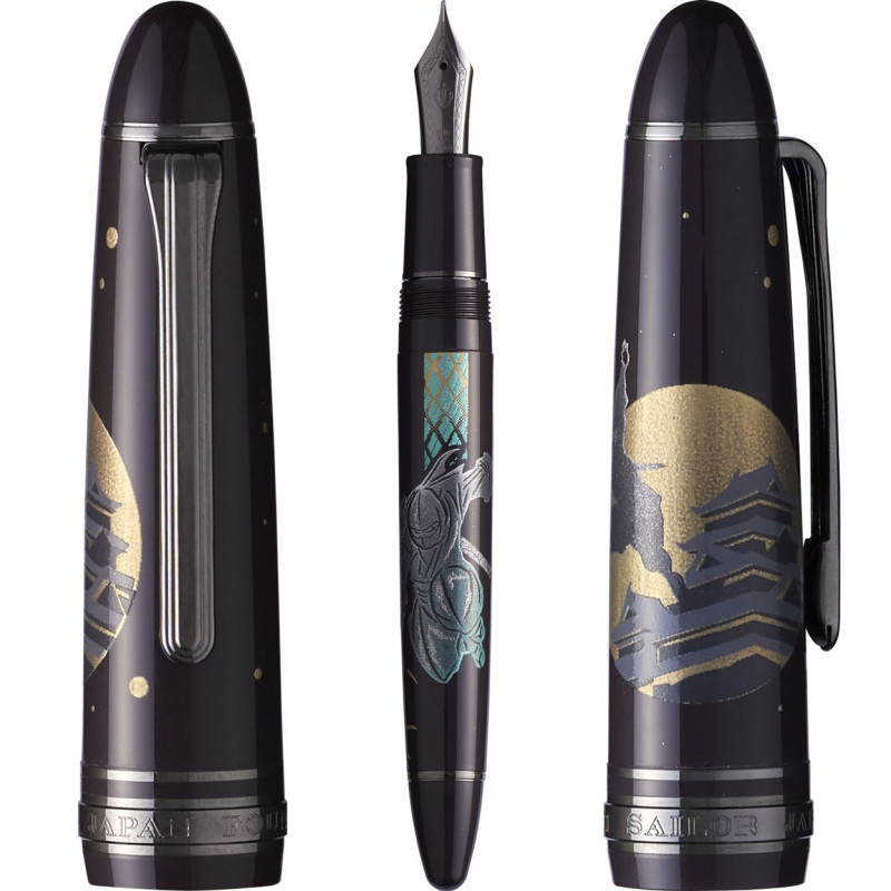 1911 NINJA YUUBI MAKI-E FOUNTAIN PEN (OSHIRO) Black IP 21K (M) - PERREYON