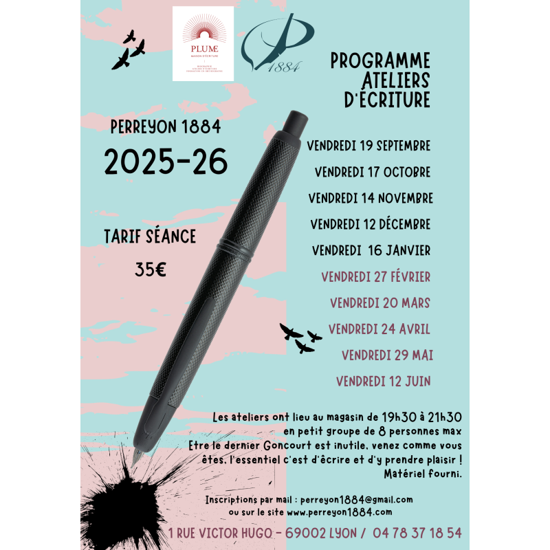 ATELIERS D'ECRITURE PERREYON LYON SAISON 2025-26 ATELIERS D'ECRITURE PERREYON LYON SAISON 2025-26