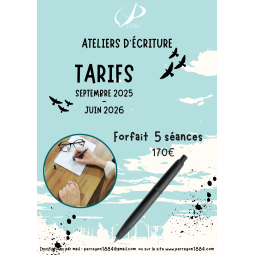 forfait 5 séances saison 2025-26 atelies d'écriture Perreyon Lyon