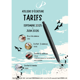 forfait 5 séances saison 2025-26 atelies d'écriture Perreyon Lyon