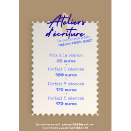 ATELIERS D'ECRITURE PERREYON LYON SAISON 2026-27