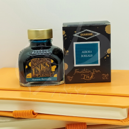 Encre Diamine Aurora Borealis pour stylo plume chez Perreyon 1884 à Lyon.